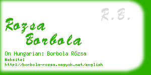 rozsa borbola business card