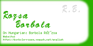 rozsa borbola business card